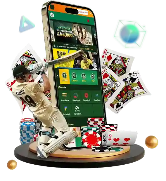 BWENAS GAMING Mobile casino app interface with download button and game previews